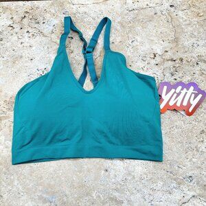 Yitty Sports Bra Nearly Naked Shaping Longline Peacock Teal 1X/2X NWT
